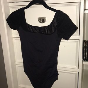 Black Short Sleeve Leotard